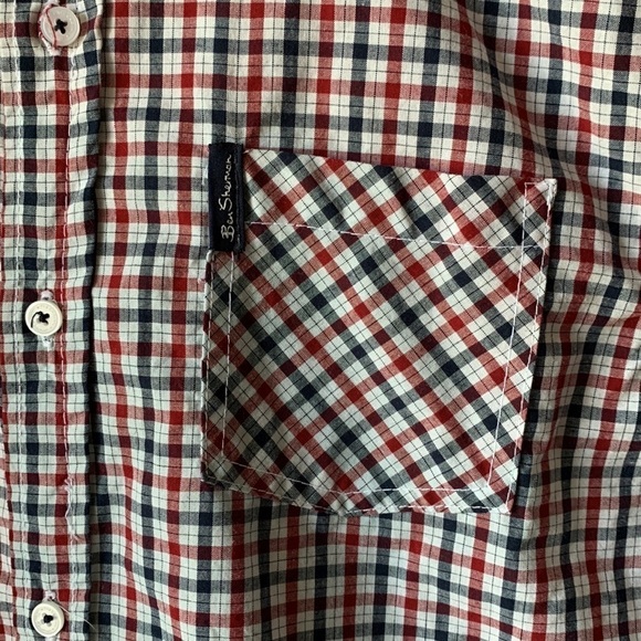 BEN SHERMAN Boys Plaid Short Sleeve Button Down Shirt - Picture 5 of 8